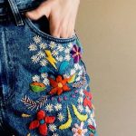 looking to beautify an old pair of jeans?? stitch up some bright and  colourful flowers to make your new favourite pair of flares!