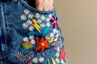 looking to beautify an old pair of jeans?? stitch up some bright and  colourful flowers to make your new favourite pair of flares!
