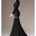Winter Evening Dresses with Long Sleeves High Collar Appliques Black  Mermaid Evening Gown Velvet 2015 Free Shipping LG 207-in Evening Dresses  from Weddings