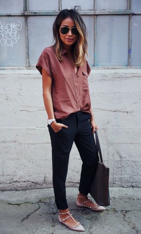 9 stylish business casual outfits with flats to wear this summer