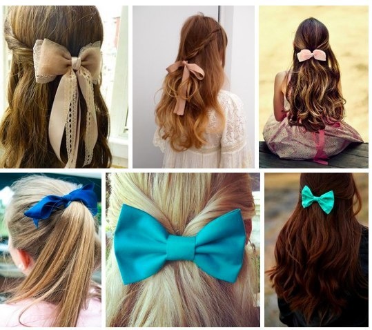 The many versions of cute hairstyles with bows.