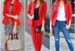 Sydne Style how to wear a red blazer express staple jacket outfit  inspiration fall trends 2014 blogger style