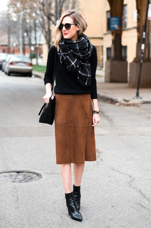 A Blogger-Approved Way To Style A Suede Skirt
