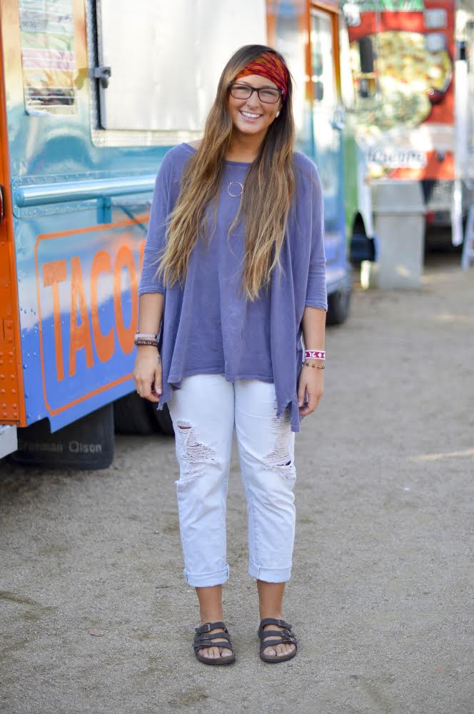 Jones, sophomore, wears her Florida Birkenstocks paired with washed out gap  boyfriend jeans,