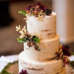 Wedding Cake with Fall Decorations