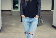 Sorana Nistor - Zara Leather Jacket, Zara Ripped Boyfriend Jeans