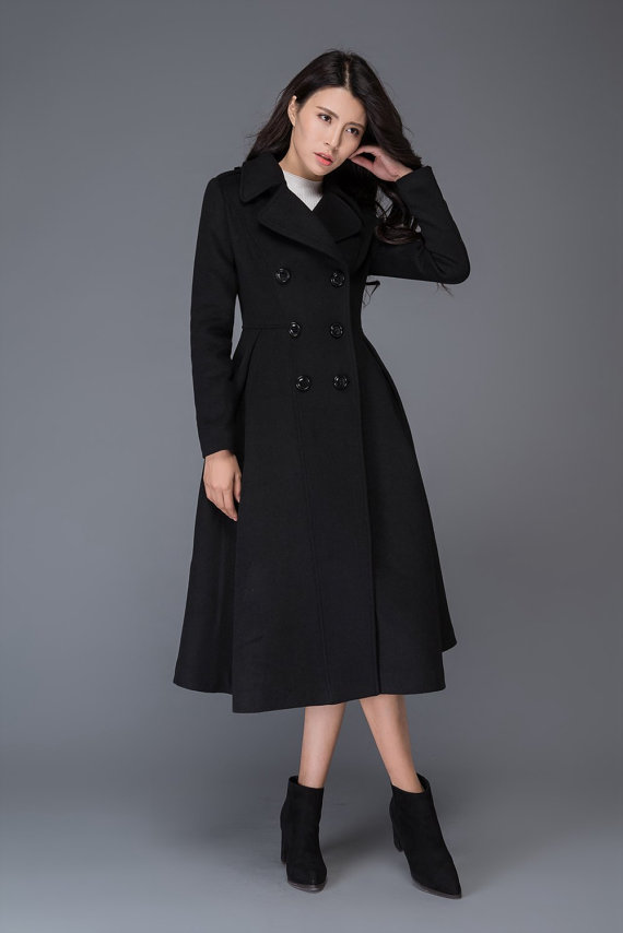Wool coat winter coat long coat black coat womens coats