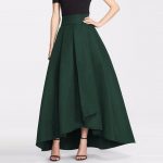 England High Low Long Skirts For Women Navy Blue Old Green Black Long Skirt  Women Clothing