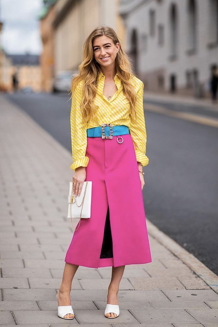 Neon Fashion Trend: Try pairing neon colours together with white accessories