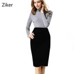 Plus Size S-4XL Sexy Women Pencil Skirts Empire Fold Solid Formal Work Skirt  For Office Lady Work Skirts Pencil Skirt Women Pencil Skirt Online with