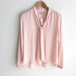 LOFT Tops | Nwt Tie Neck Blouse Blush Pink | Poshmark
