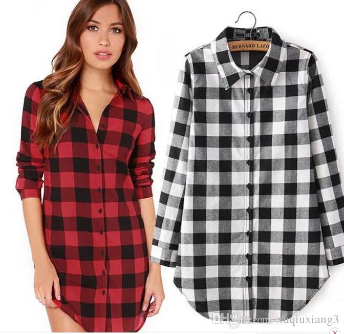 2019 2018 New Checkered Plaid Blouses Shirt Cage Female Long Sleeve Casual  Slim Women Plus Size Shirt Office Lady Tops From Xuqiuxiang3, $13.18 |  Traveller Location
