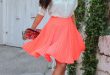 Summer Outfit Idea with Pleated Skirt