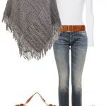 #fall #outfits / ankle boots + cable poncho