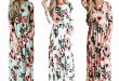 2017 Summer Boho Beach Dress Fashion Floral Printed Women Long Dress Three  Quarter Sleeve Loose Maxi Dress Vestidos Wowen Printed Dress 2017 Spring  Summer
