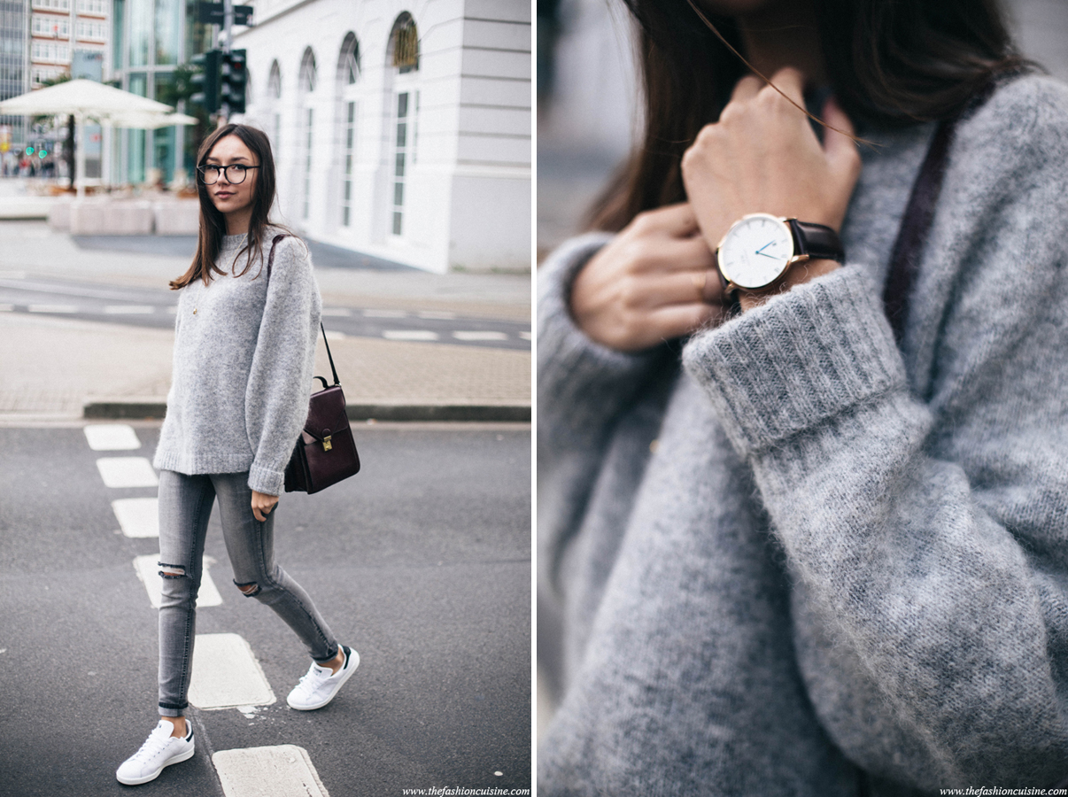 H&M trend grey mohair sweater outfit ideas for all grey outfit