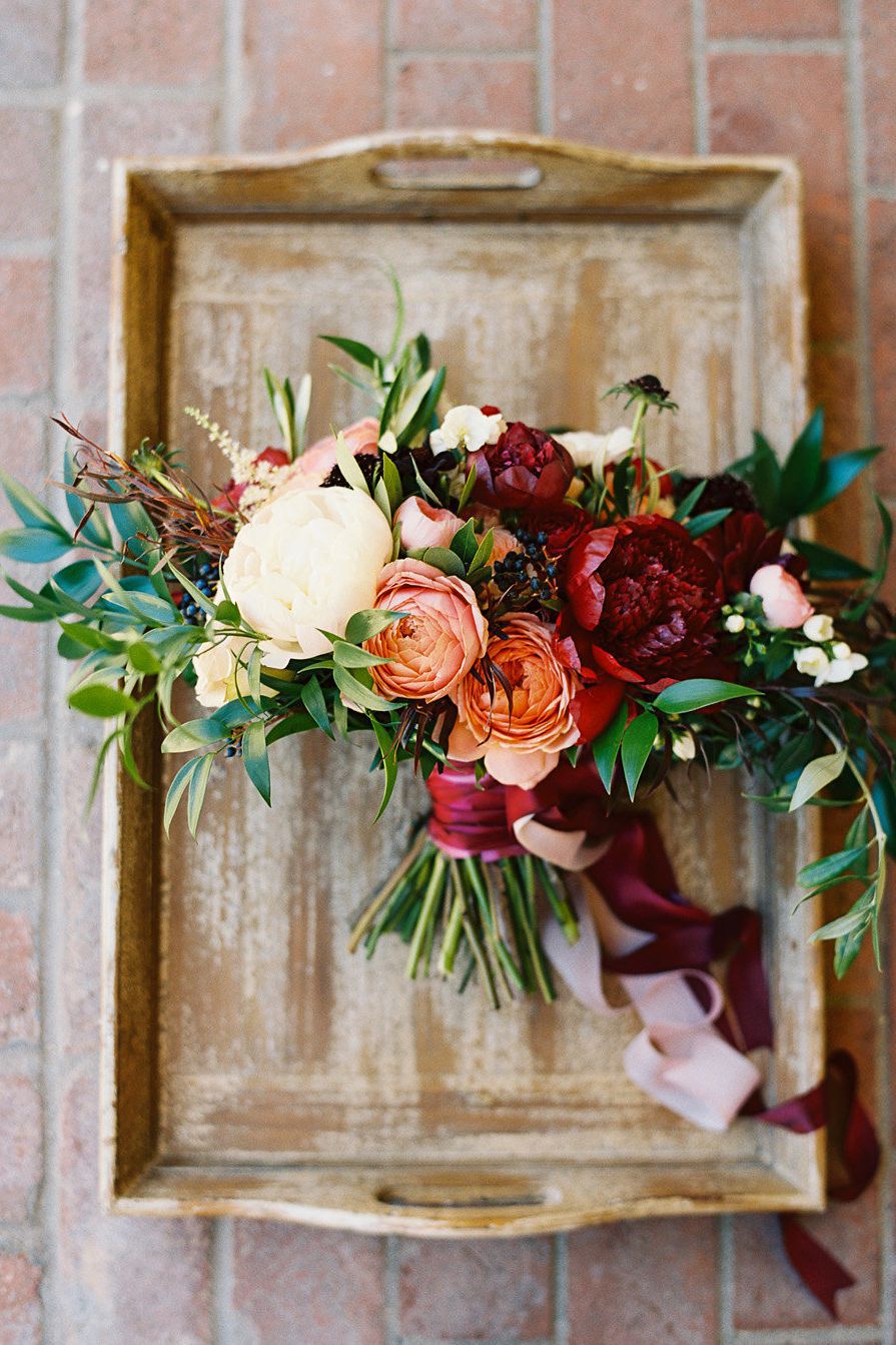 fall bouquet with velvet