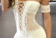 White Off Shoulder Lace Up Hollow Out Sexy Romper