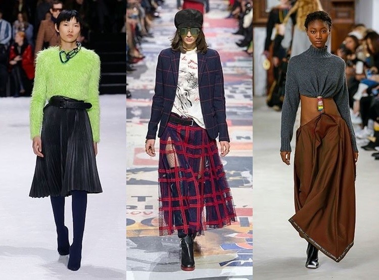 skirt or a stylish pleated skirt. The 2018 fall-winter season clearly  dictates the new rules that we will have to follow to create relevant looks.