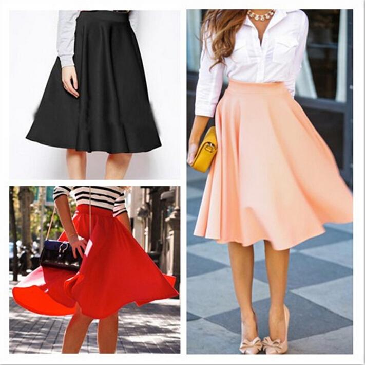 2019 Summer Autumn Women Casual Skirts 2016 New Fashion Elegant Solid High  Waist Slim Pleated A Line Bust Skirt Hot Sale Womens Midi Skirt From  Cnaonist,