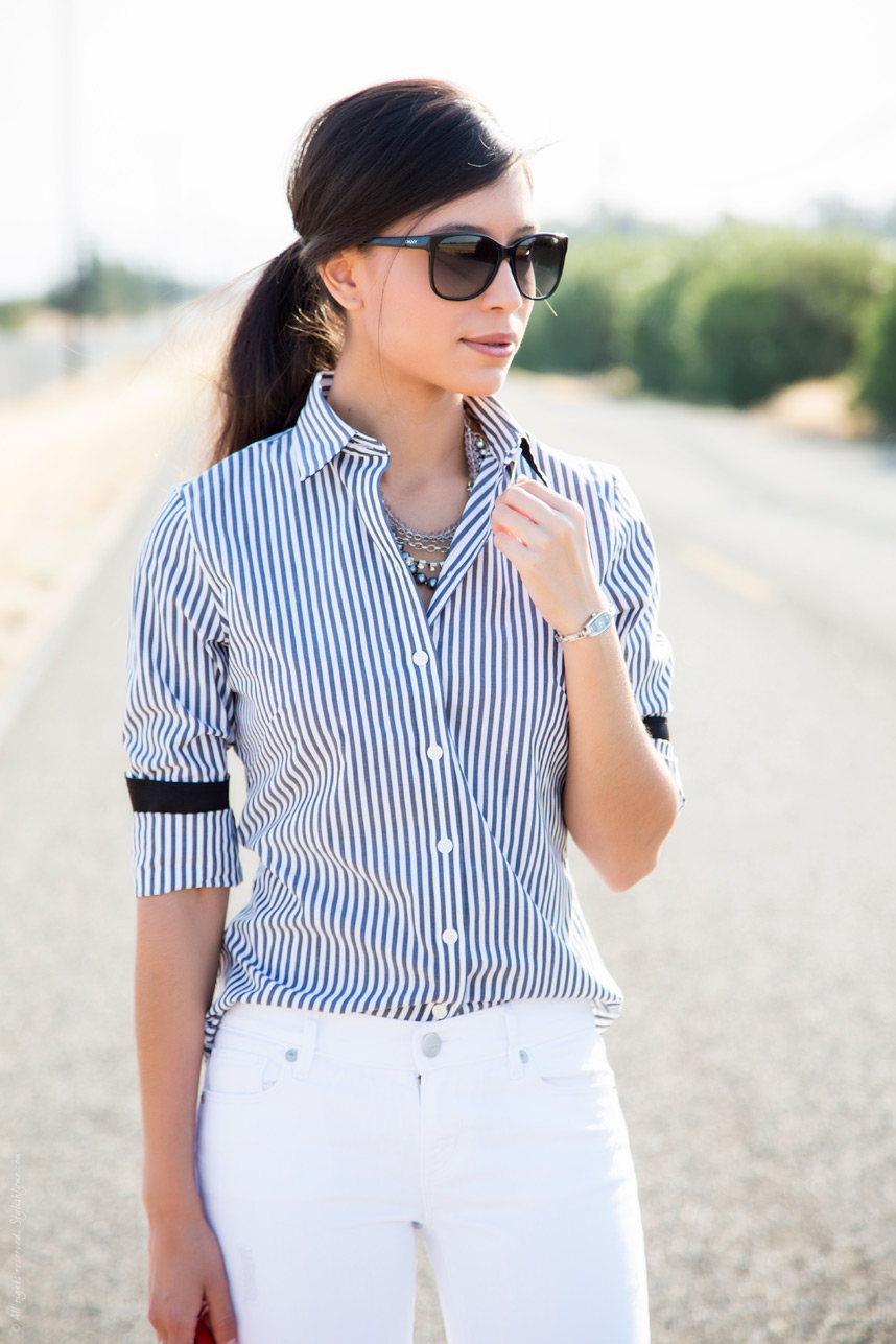 How to style a bold striped shirt for summer - Visit Traveller Location for  more