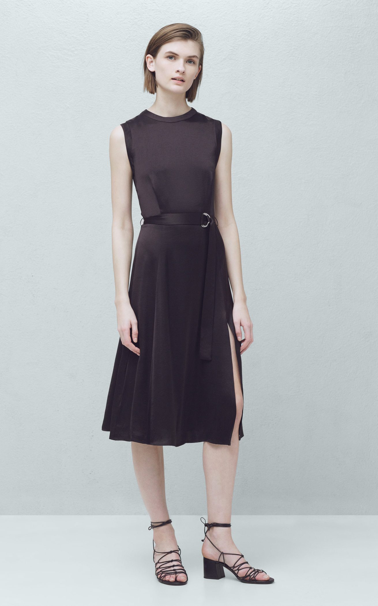 Black belted dress, £59.99, Mango