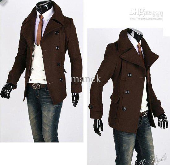Mens Double Breasted Jackets Winter Trench Coat Mens Jackets and Coats  #MS181