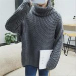 2019 Wholesale Mens Turtleneck Sweaters Coarse Wool Knitted Pullover Homme  Autumn Winter New Fashion Pull Man Casual Outwear Drop Shoulder S XL From