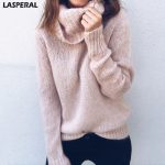 LASPERAL-Women-Knitted-Turtleneck-Sweater-Casual-Oversized-Pullover-