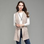 2017 Vest Womens Coat Casual Long Knitted Cardigan Vests Autumn Women Loose  Solid Color Design Jacket Female Plus Size Coats Womens Vest Coat Knitted  Vest