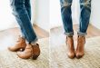 The booties: Boho ankle bootie by Sam Edelman (old — similar here). Four  and a half inch shaft height. Two and a half inch heel.