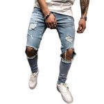 2019 Summer Light Fashion Streetwear Mens Jeans Destroyed Ripped Design  Popular Hip Hop Pencil Pants Hole Men Denim Joggers Jeans From Begonier,