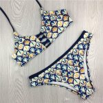 2019 New Beach Wear Floral Mosaic Retro Split Swimsuit High Polyamide  Fabric Women Water Sports Swimwear Sexy Style Strips With Chest Bikinis Set  From
