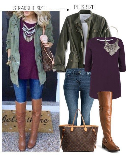 Straight Size To Plus Size Fall Casual Outfit - Plus Size Fashion for Women