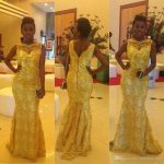 Cheap 2018 Arabic Evening Dresses Backless Black Girl Yellow Nigerian Lace  Styles Scoop Neck Long Plus Size Formal Evening Prom Party Gowns Designer  Dresses