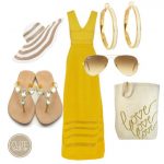 Fashionable Summer Outfit Idea with Bright Yellow Dress