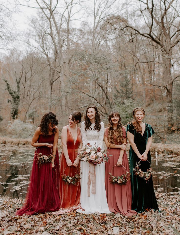 You’ve Got to See the Bridesmaids in Jewel Tones + Floral Hoops in this Luxe Autumn Wedding Inspiration