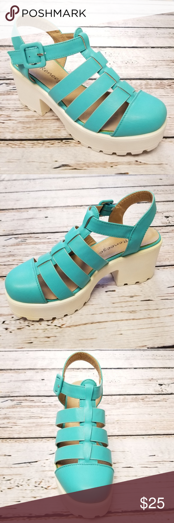 2/$40 Blue 90’s Grunge Look Chunky  Shoes – Be ready to  look gorgeous and feel …