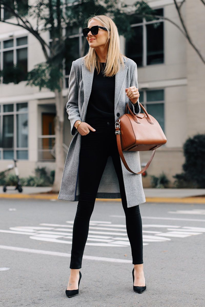 A Dressy Way to Wear a Grey Wool Coat (Fashion Jackson Blog)