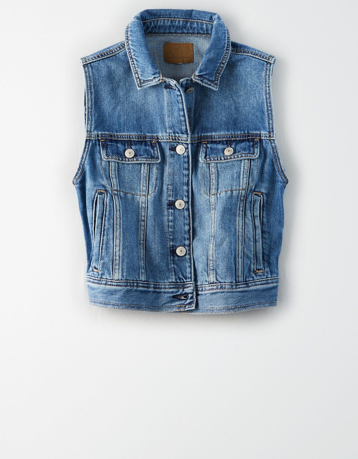 AE Classic Denim Vest, Blue | American Eagle Outfitters