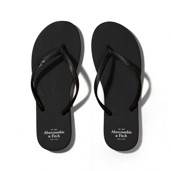Abercrombie & Fitch Rubber Flip Flops ($7.50) ❤ liked on Polyvore featuring sh…