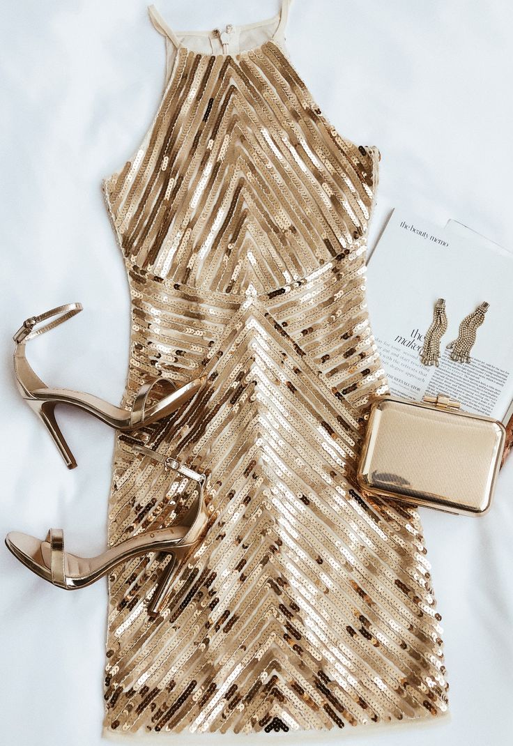 Ace of Spades Gold Sequin Bodycon Dress