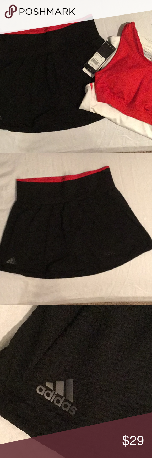 Adidas Black & Red Tennis Skirt Brand New with Tags. Adidas workout/Tennis Skirt…
