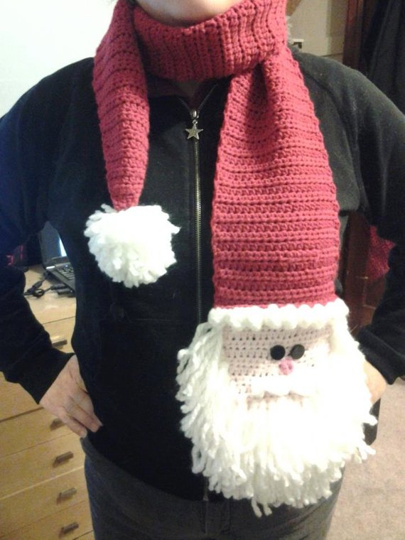Adorable Crochet Santa Claus Scarf with Beard