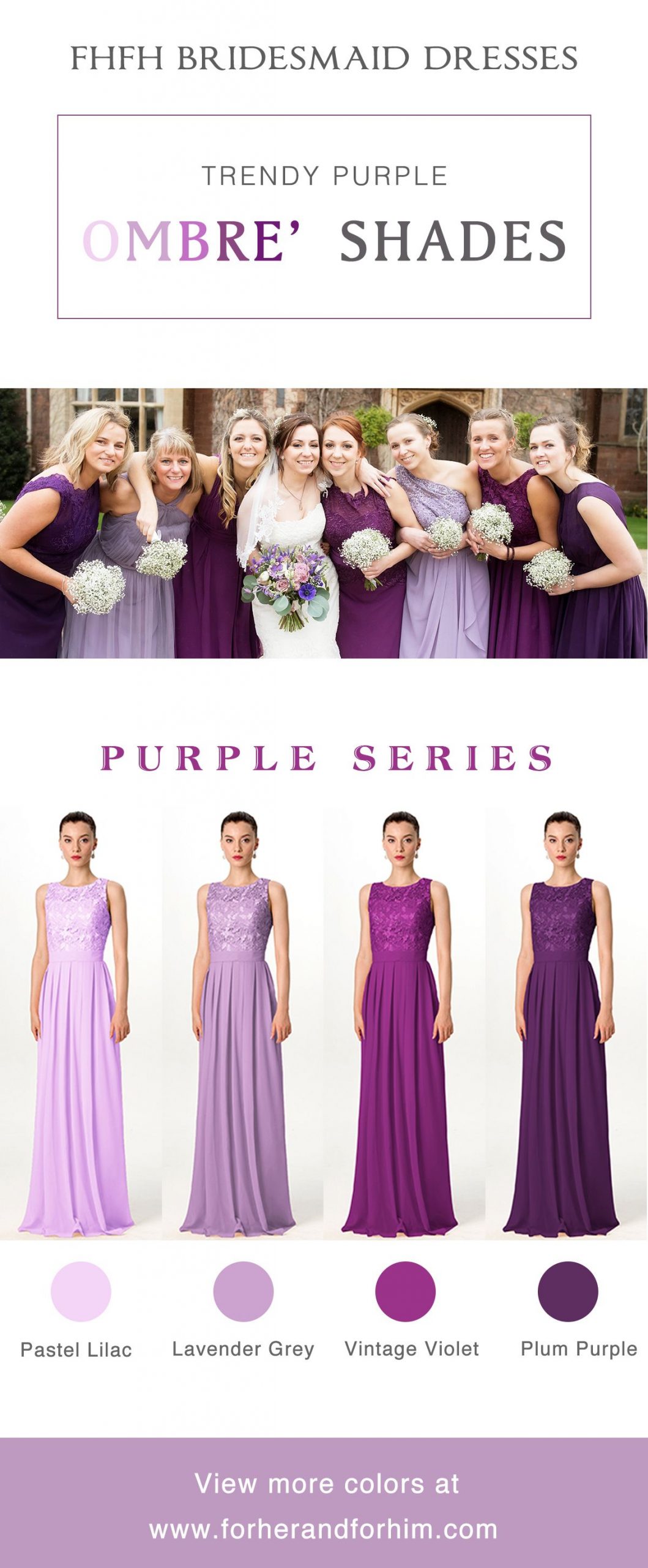 Amazing trendy purple bridesmaid dresses from FHFH! Huge spring sale is going on…