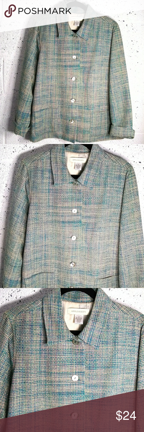 Appleseed’s Vintage Sz 18 Pastel Blazer Jacket * Appleseed’s Vintage Pastel Colo…