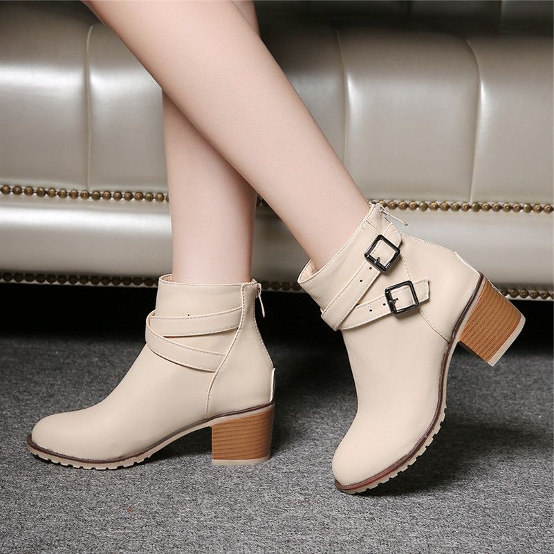Autumn and winter women shoes vintage Europe star fashion women high heels Ankle boots Snow short boots zipper plus size 34-43