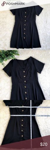Black Button down front dress size small Black Button down front dress size smal…