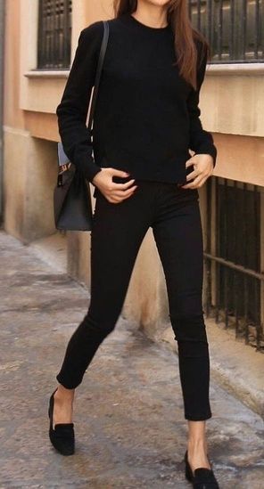 Black on black on black. Super cute causal outfit idea for woman. #ShopStyle #sh…