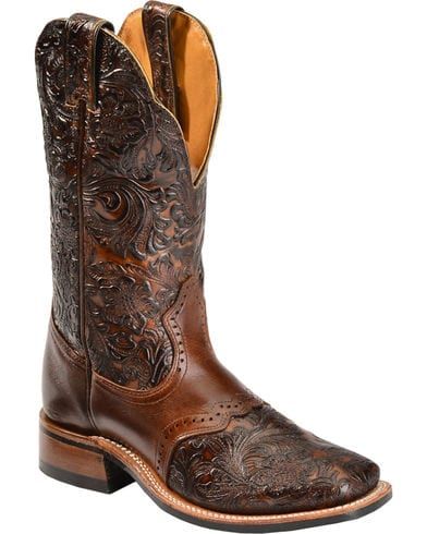 Boulet Hand Tooled Dankan Ranger Cowgirl Boots – Square Toe